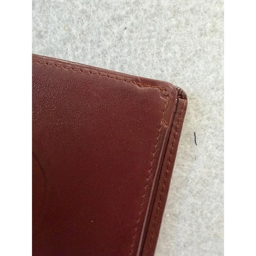 Cartier Bifold Wallet Pass Case Brown/Red Bordeaux Gold Hardware Men's